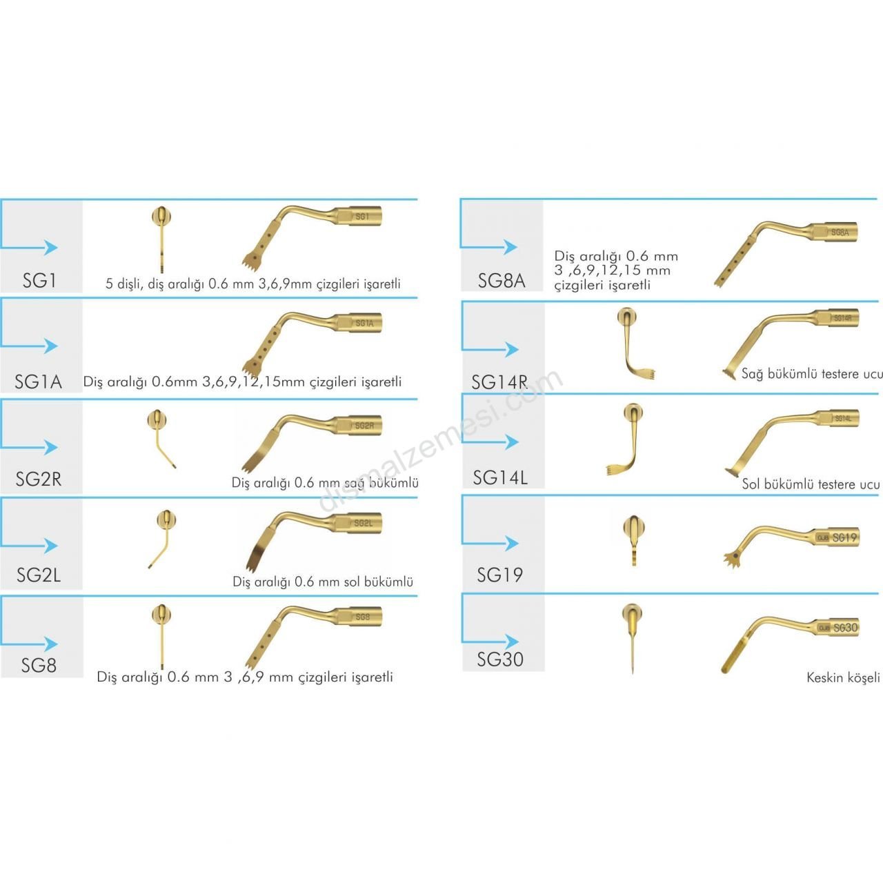 Piezo Cerrahi Uçları - Bonesurgery - Kemik Cerrahi Uçları