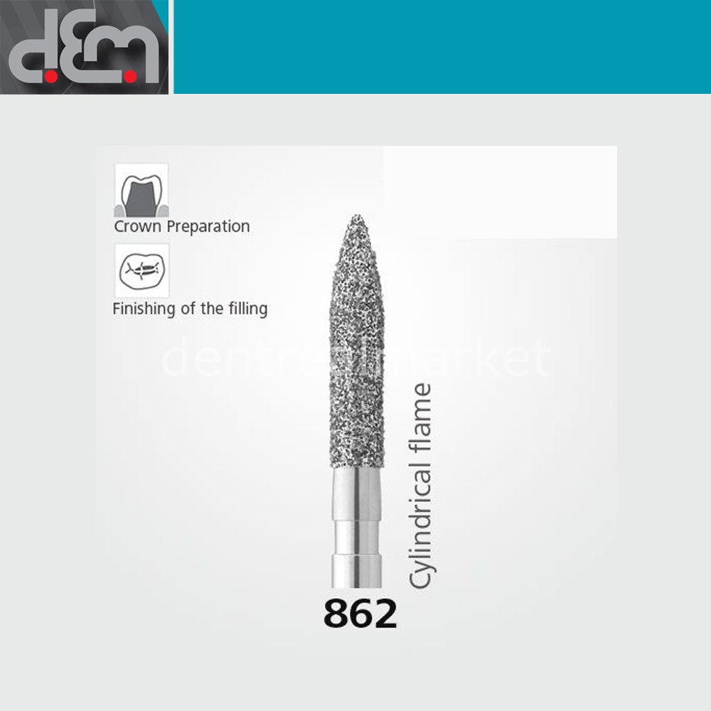 DX Sentetik Elmas Frez - 862 - Alev Uç - 10 Adet