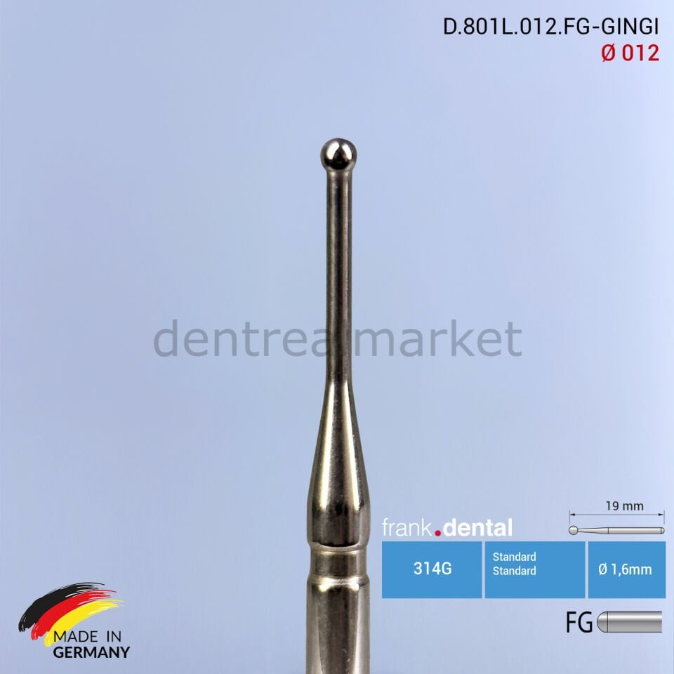 Gingiburs Gingiva Yumuşak Doku ve Gingivektomi Frezi - 801L -  Ø 012