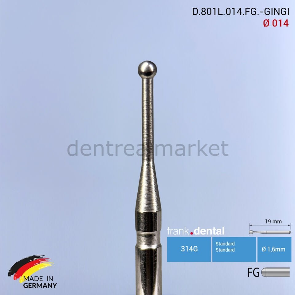 Gingiburs Gingiva Yumuşak Doku ve Gingivektomi Frezi - 801L -  Ø 014