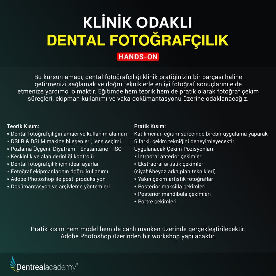 Klinik Odaklı Dental Fotoğrafçılık Hands-On - Dt. İsa Rastgeldi