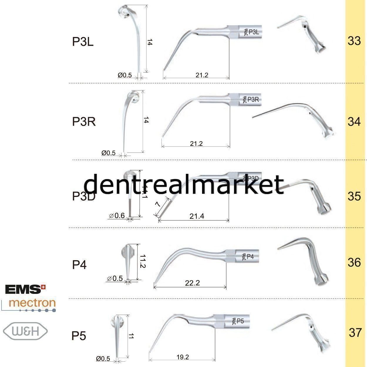 Kavitron Periodontic Ucu P3L- Ems,Mectron,Woodpecker,WH Uyumlu