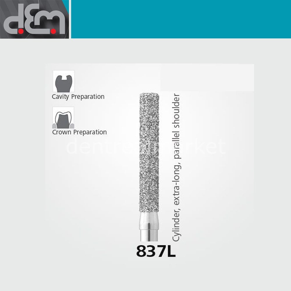 DX Sentetik Elmas Frez - 837L - Silindir - 10 Adet