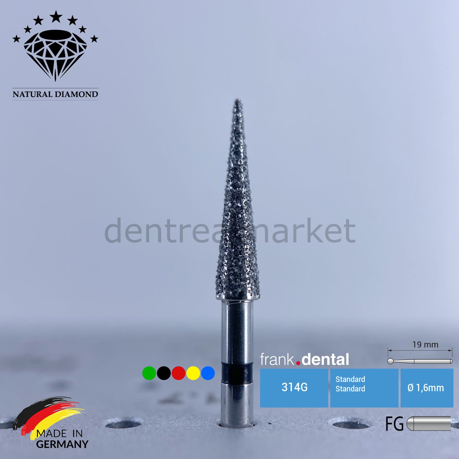 Doğal Elmas Frez - Aeratör - 859 - İğne Uç - 5 Adet