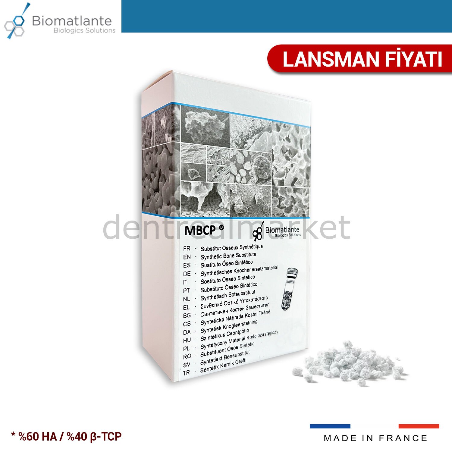 MBCP Bioactive Kemik Grefti 60/40 - Granül 0,5 cc
