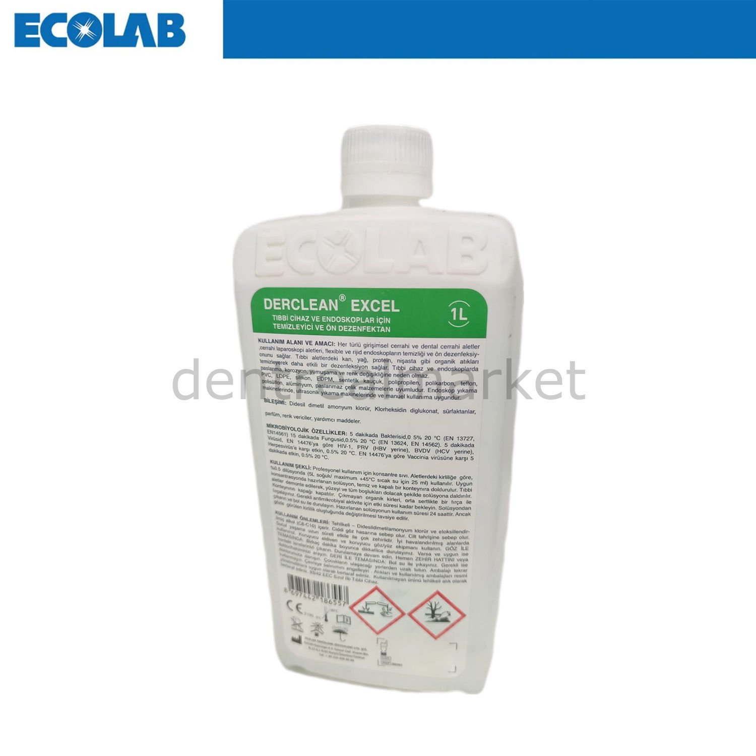 Derclean excel Konsantre Alet Dezenfektanı 1 Lt