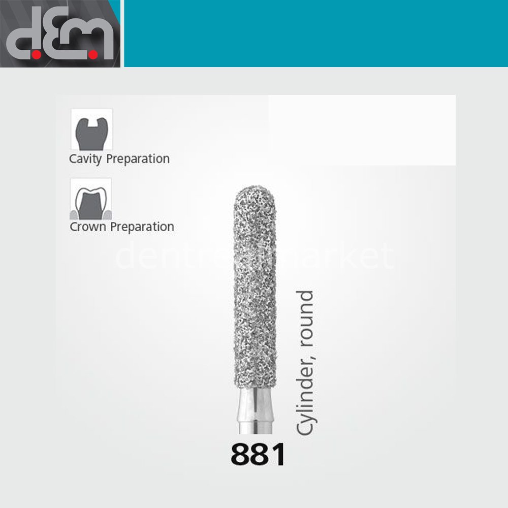 DX Sentetik Elmas Frez - 881 - Silindir - 10 Adet