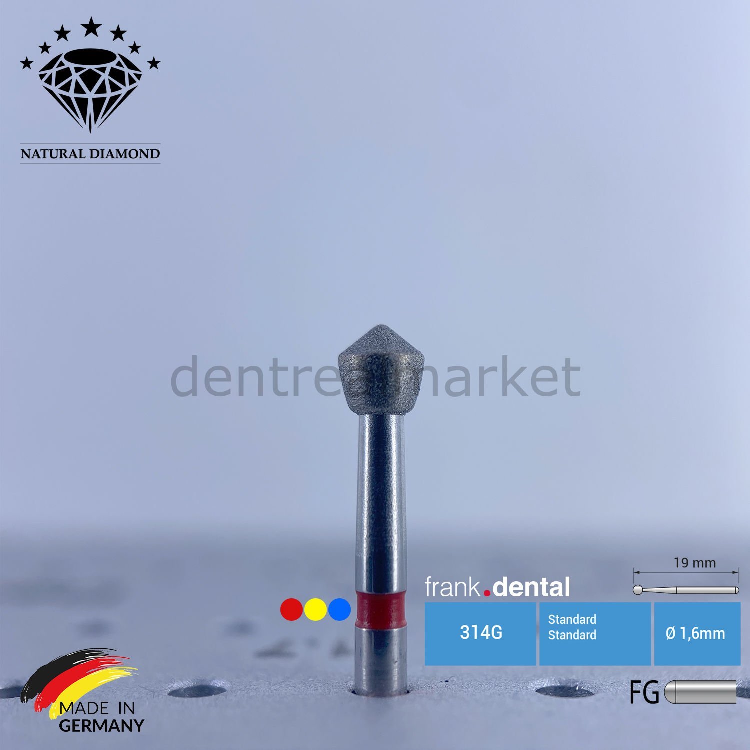Doğal Elmas Frez - Aeratör 905 - Occlusal - 5 Adet