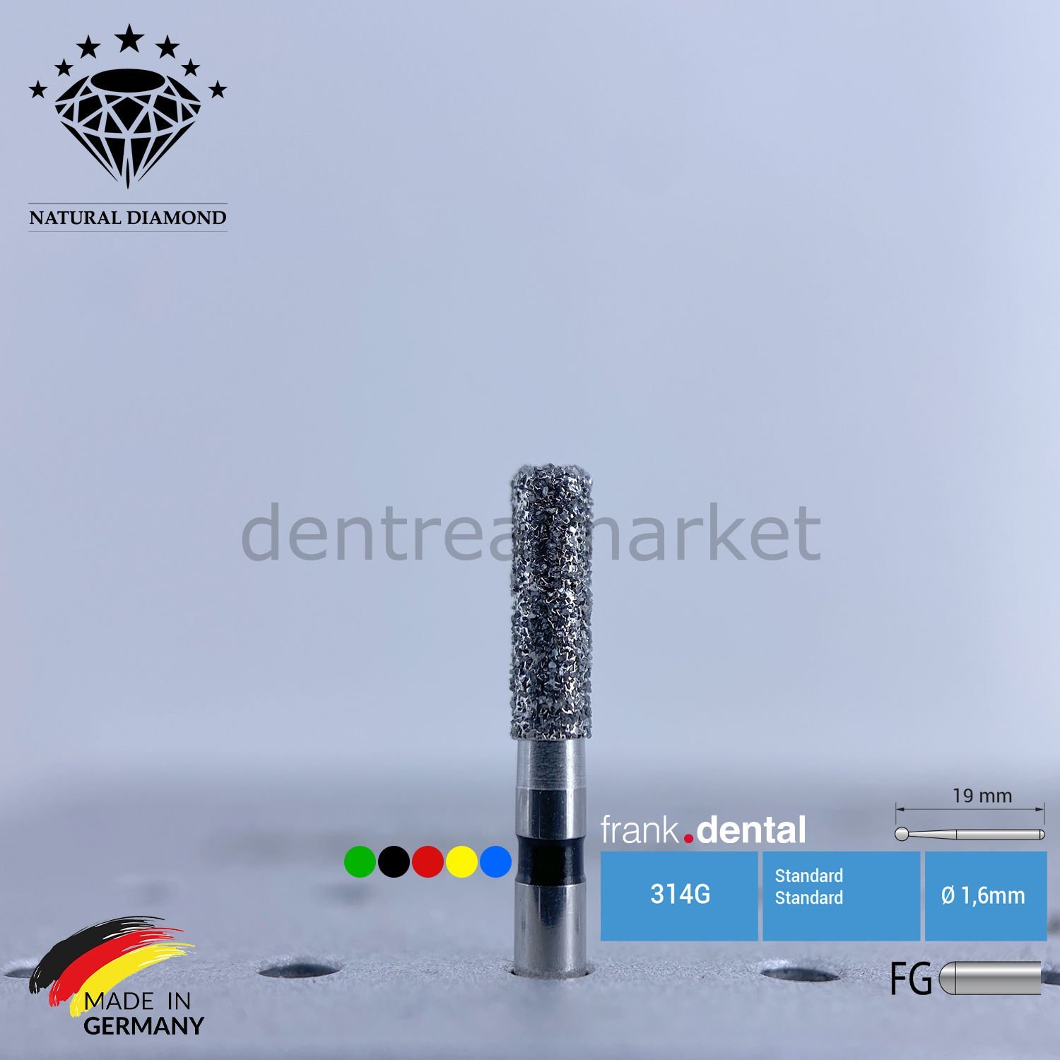 Doğal Elmas Frez - Aeratör - 836KR - Silindir - 5 Adet