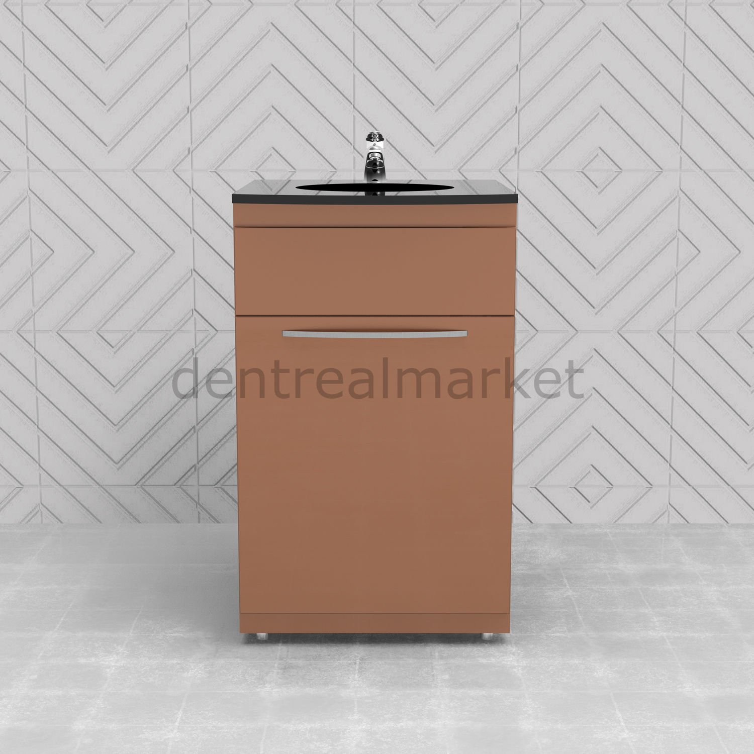 Klinik Dolap - Modül - Lavabolu Corian Tezgah GL11