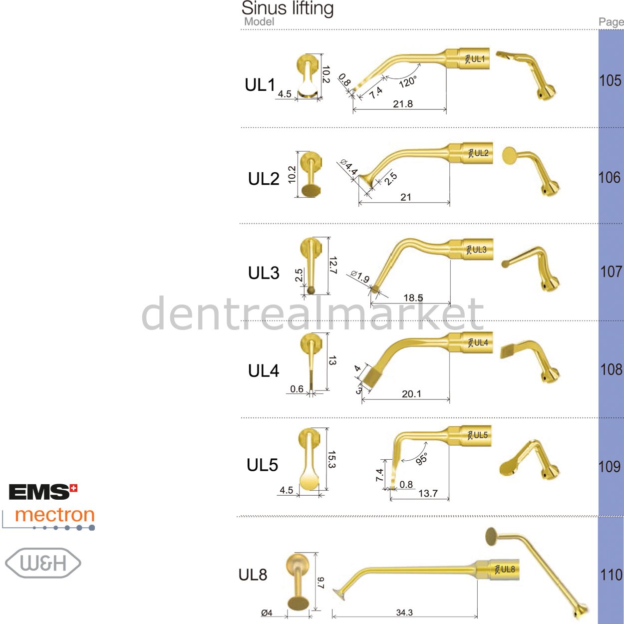 Ultrasurgery Sinus Lifting Uçları - Woodpecker, Mectron, Ems Uyumlu