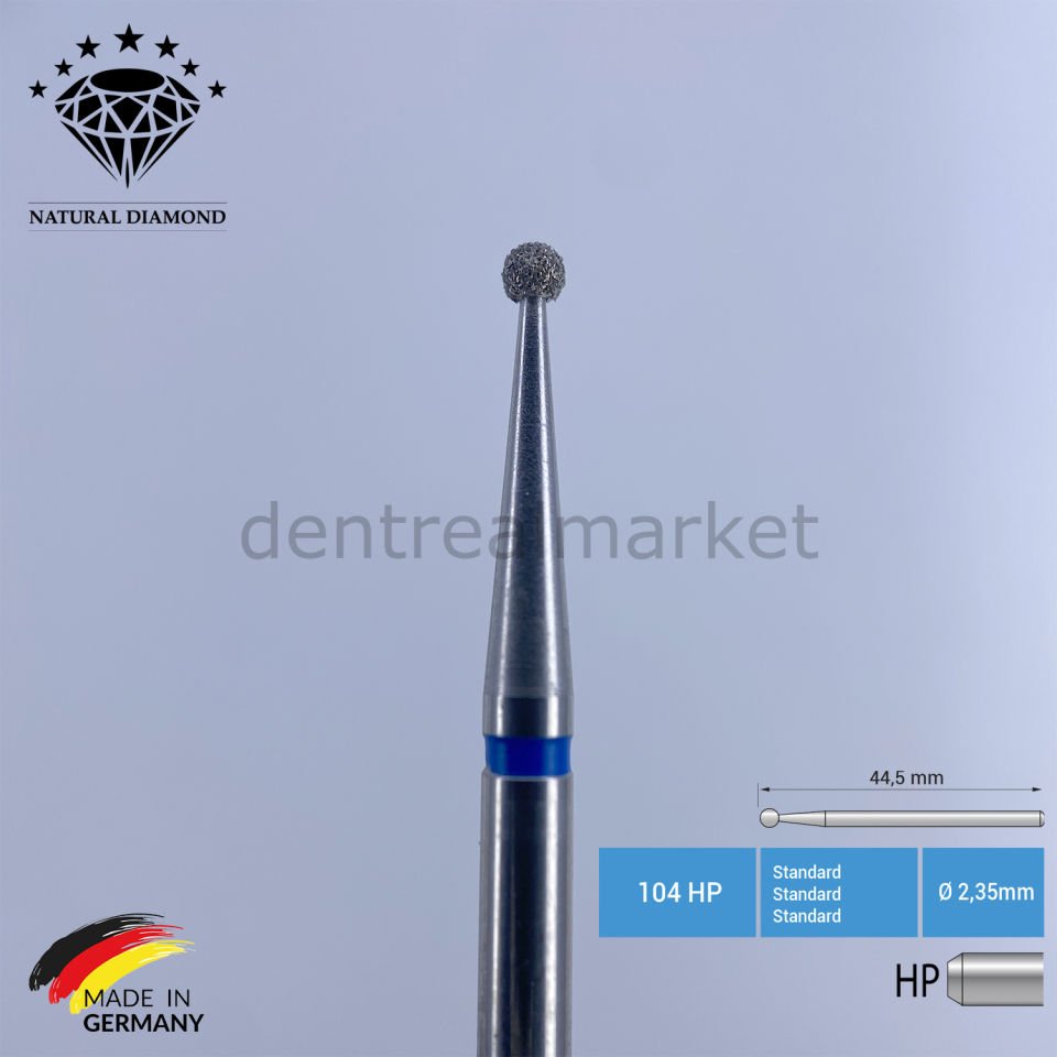 Doğal Elmas Cerrahi Frez - 801 - Piyasemen Rond Ø 016