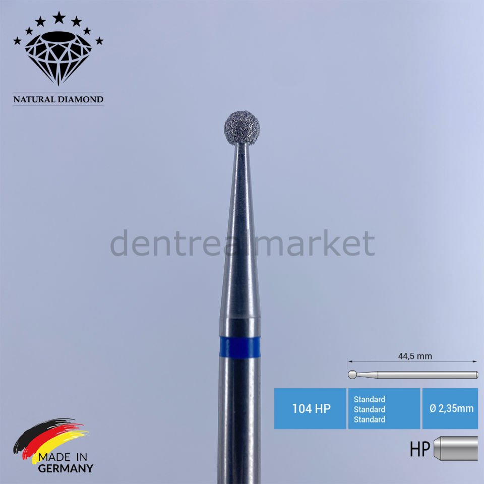 Doğal Elmas Cerrahi Frez - 801 - Piyasemen Rond Ø 021