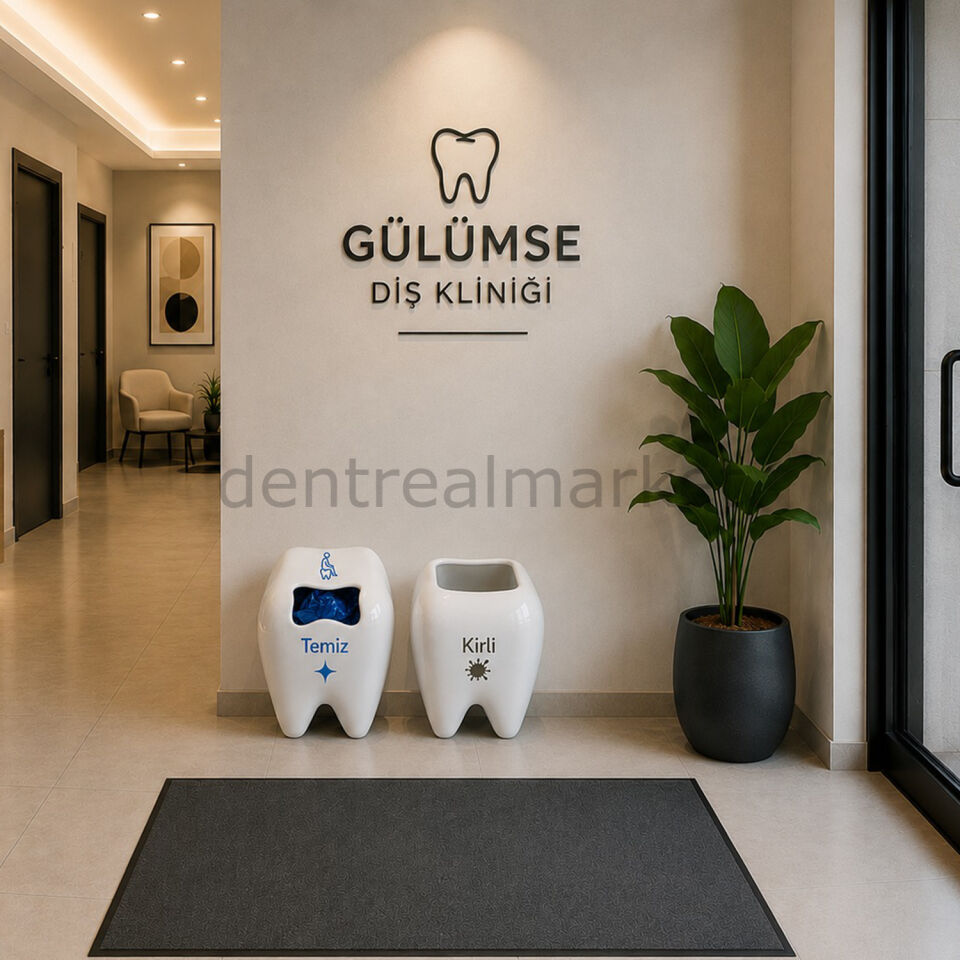 Diş Figürlü Galoşluk + Çöp Kutusu