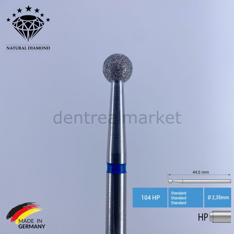 Doğal Elmas Cerrahi Frez - 801 - Piyasemen Rond Ø 035