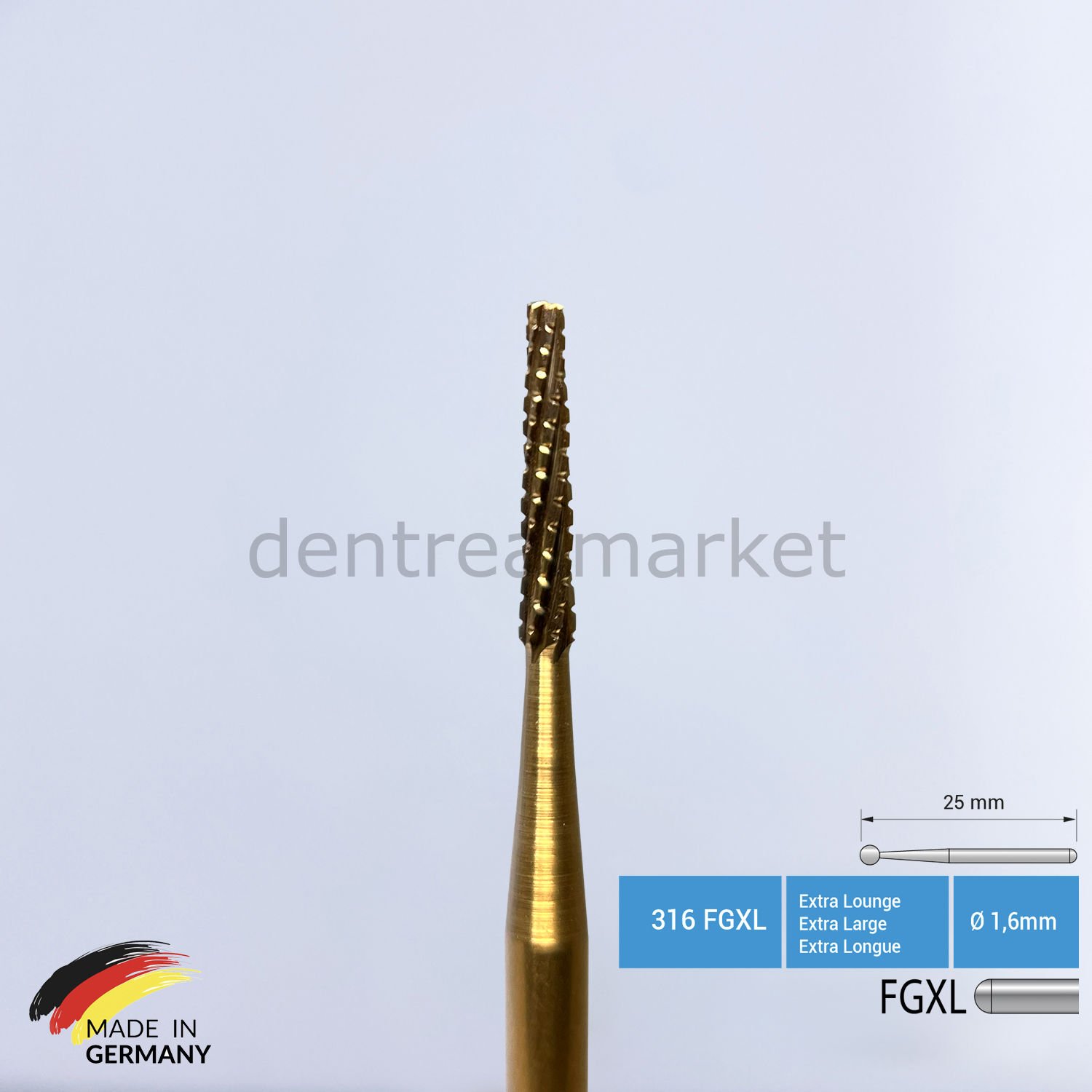 Titanyum Carpide Cerrahi Frez - 254 - Aeratör İçin Aeratör - FGXL