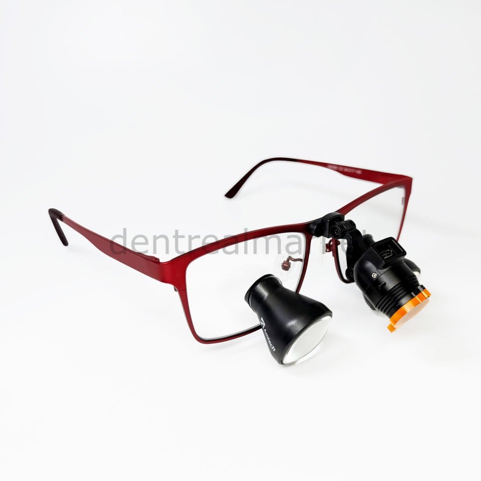 3,5X Büyütmeli Kablolu Işıklı Custom Loupe - Titanyum Çerceve