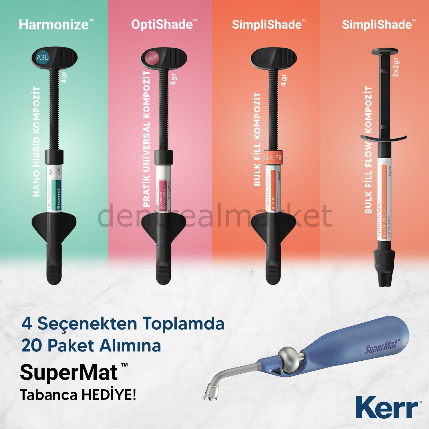 Kerr 20 Adet Kompozit + Supermat Tabanca Kampanya | Kerr