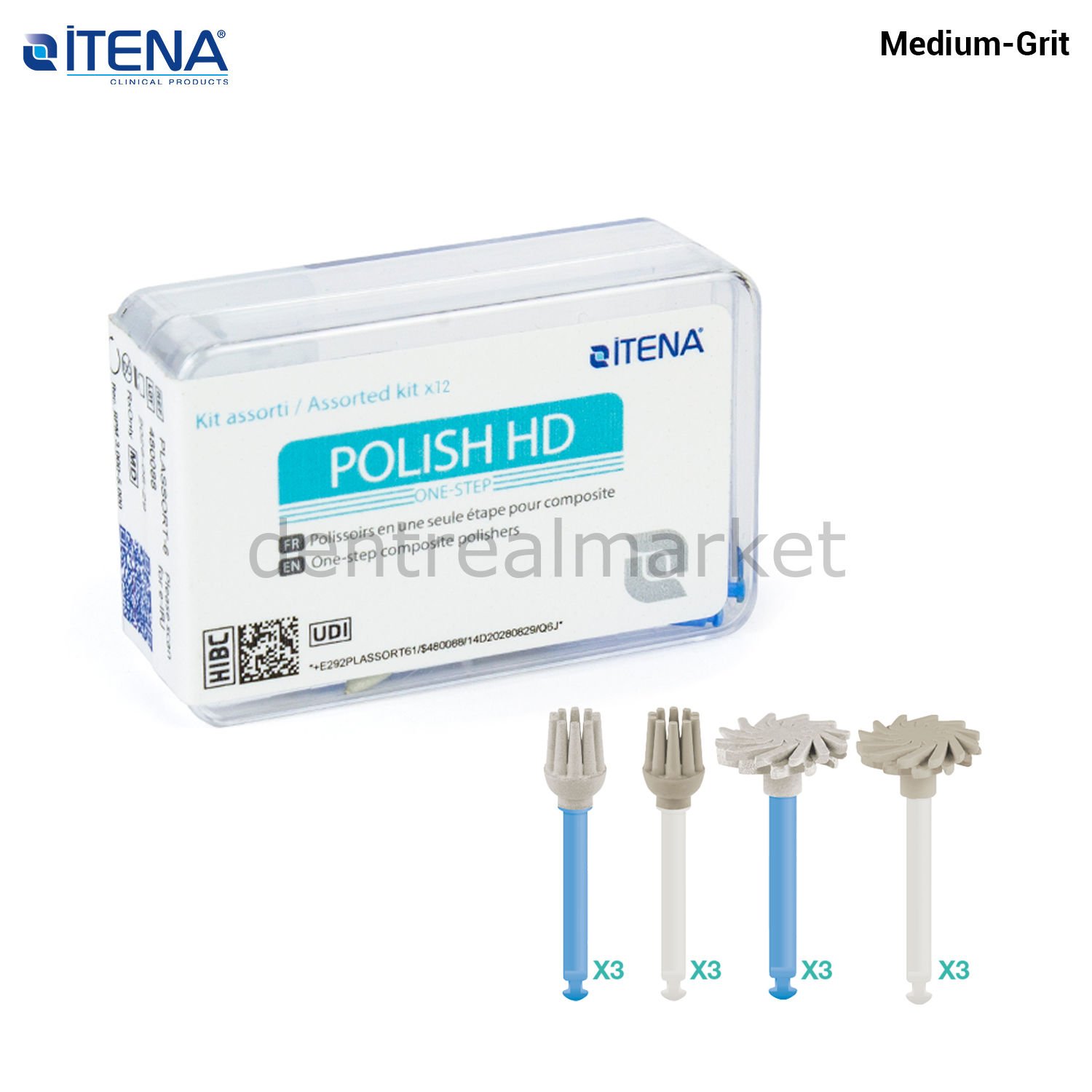 Polish HD Asorti Polishers/Medium-Grit Kompozit Cila Seti - 12 Adet