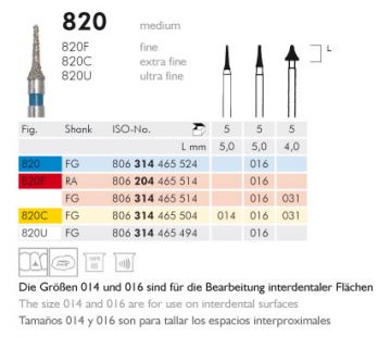 820 Sentetik Elmas Frez - 5 Adet