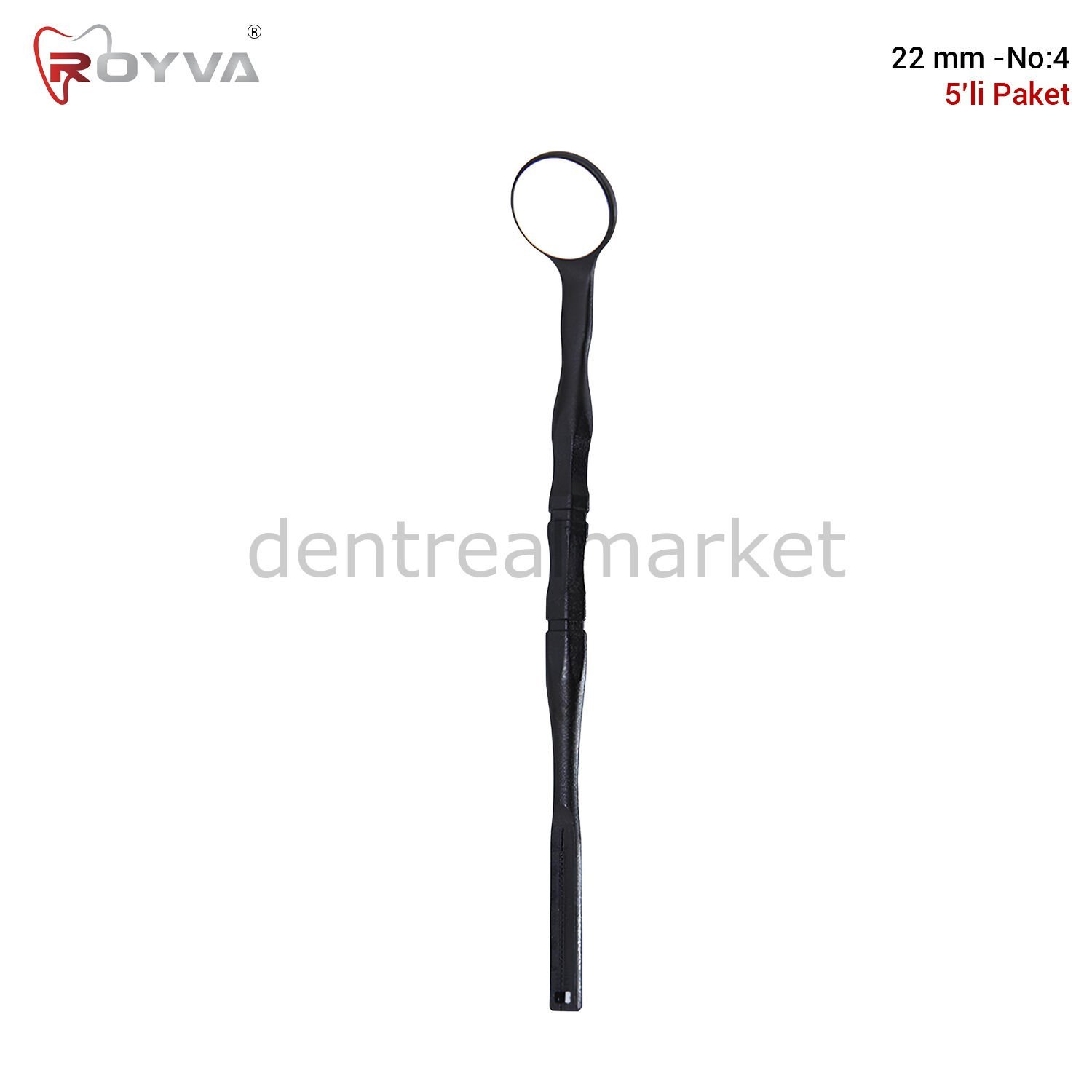 Parlak Siyah Premium Ayna  22 mm No:4 - 5'li Paket
