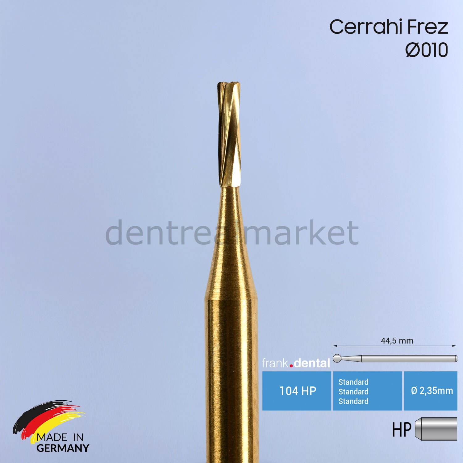 Titanyum Carpide Cerrahi Frez TIFD21 - Piyasemen İçin Ø 010