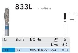 833L Sentetik Elmas Frez - 5 Adet