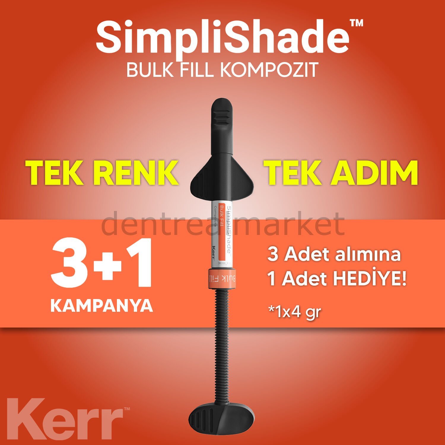 SimpliShade Bulk Fill Kompozit 4 gr - One Shade 3+1 Kampanya
