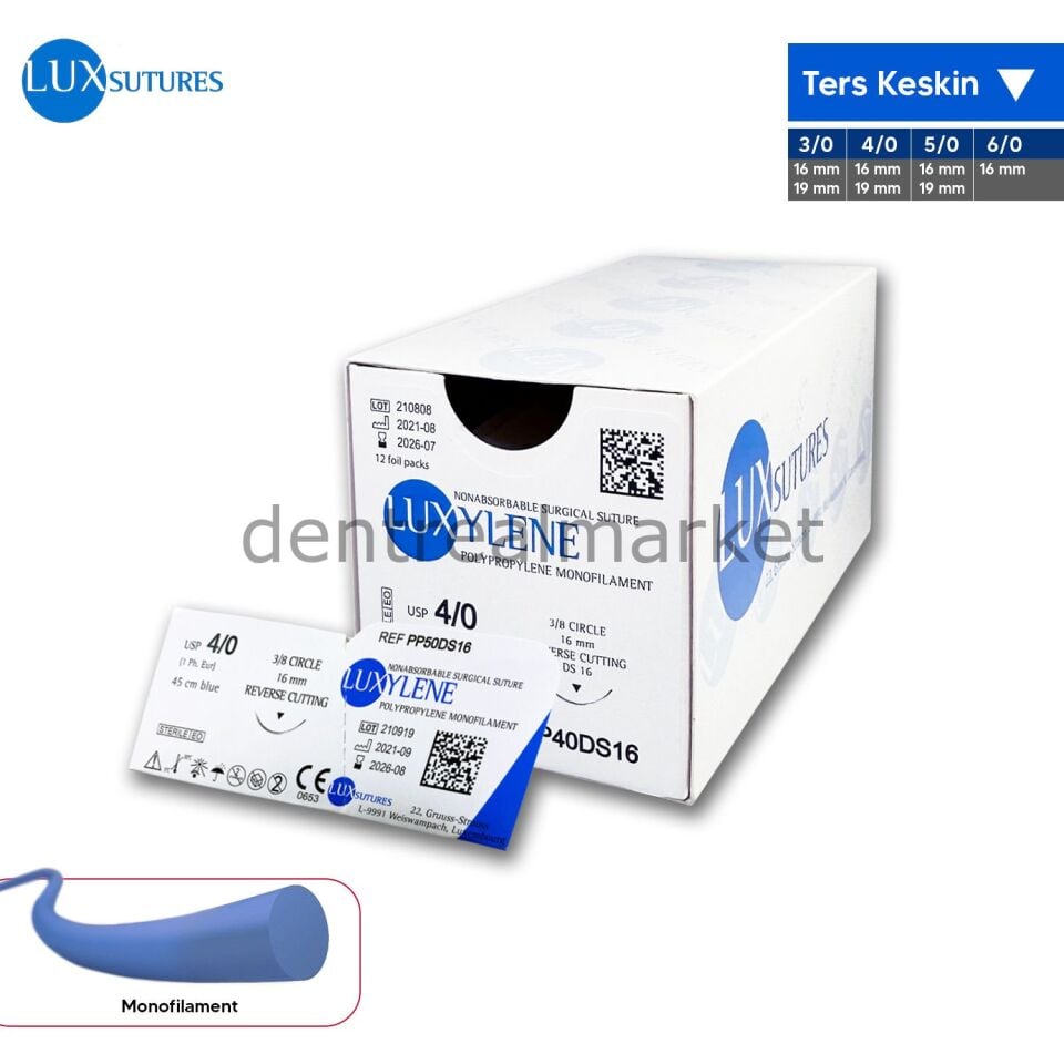 Luxylene Polipropilen Monoflament Cerrahi Sutur - Ters Keskin