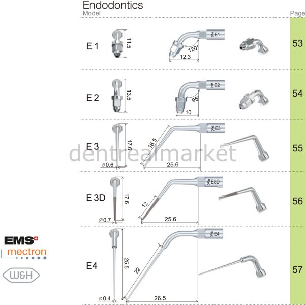 Kavitron Uç Endodonti E1 - Ems,Mectron,Woodpecker,WH Uyumlu