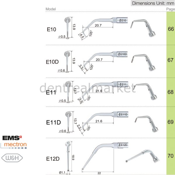 Kavitron Uç Endodonti E1 - Ems,Mectron,Woodpecker,WH Uyumlu