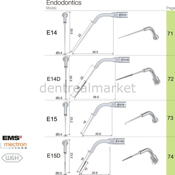 Kavitron Uç Endodonti E1 - Ems,Mectron,Woodpecker,WH Uyumlu