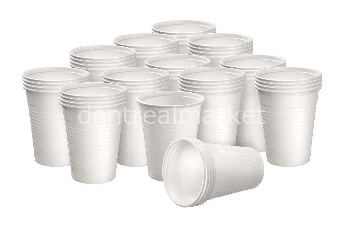 Monoart Renkli Plastik Bardak - 500 Adet White