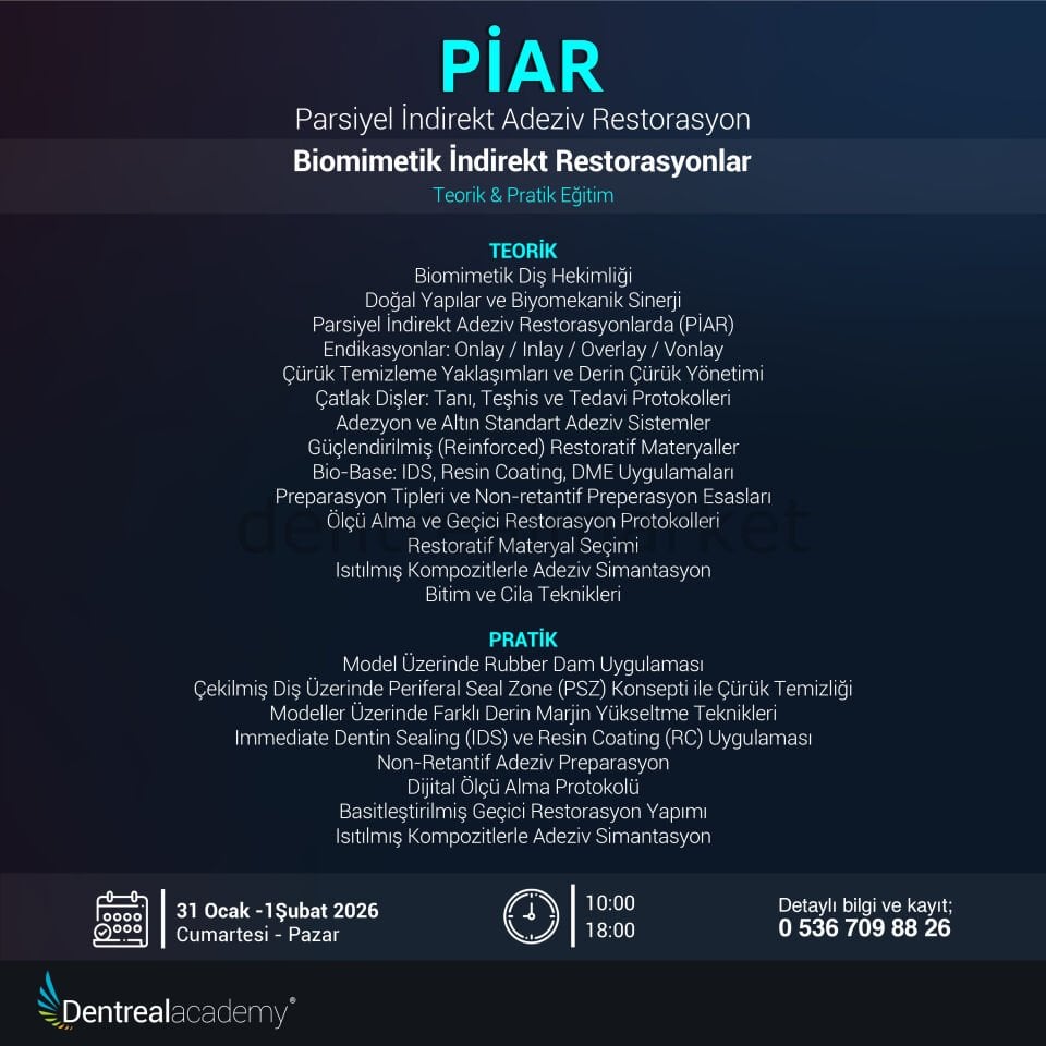 PİAR - Parsiyel İndirekt Adeziv Restorasyon - Biomimetik İndirekt Restorasyonlar - Dt. İsa Rastgeldi