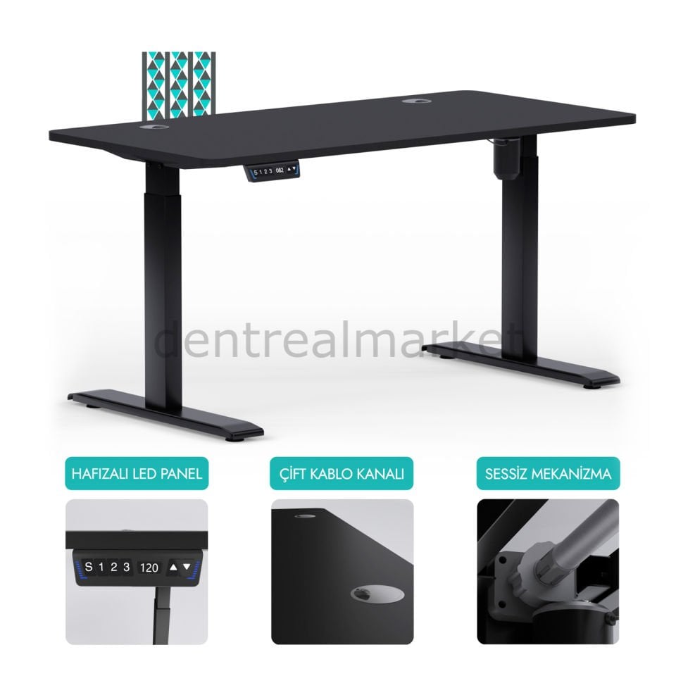 O-Flex Elektrikli Yüksekliği Ayarlanabilir Ergonomik Masa - 120*60 cm