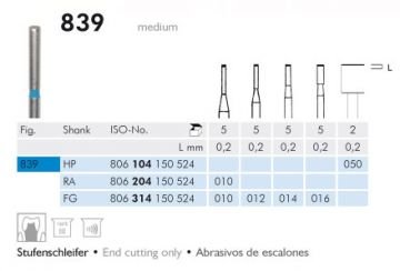 839 Sentetik Elmas Frez - 5 Adet