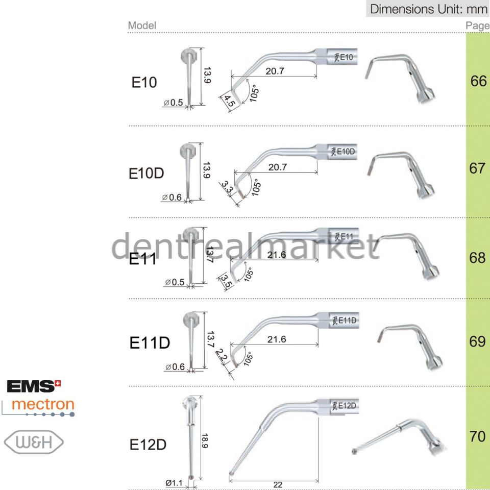 Kavitron Endodonti Ucu E10 - Ems,Mectron,Woodpecker,WH Uyumlu