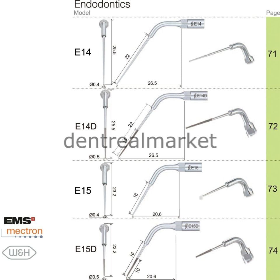 Kavitron Endodonti Ucu E11D - Ems,Mectron,Woodpecker,WH Uyumlu