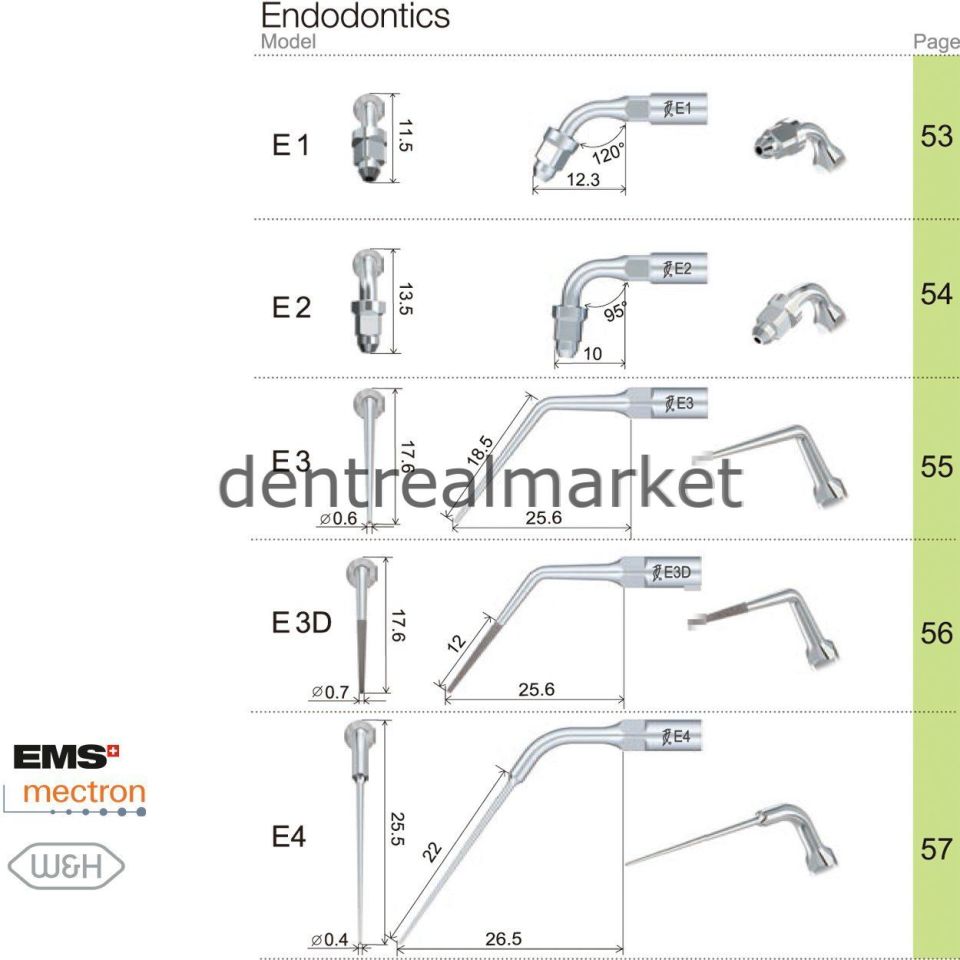 Kavitron Endodonti Ucu E12D - Ems,Mectron,Woodpecker,WH Uyumlu