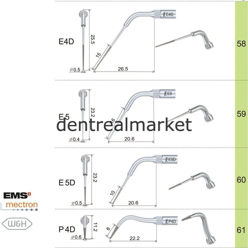 Kavitron Endodonti Ucu E3 - Ems,Mectron,Woodpecker,WH Uyumlu