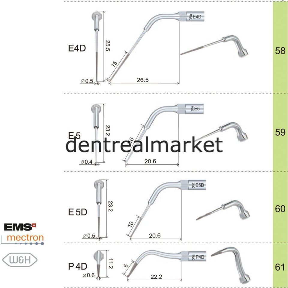Kavitron Endodonti Ucu E4 - Ems,Mectron,Woodpecker,WH Uyumlu