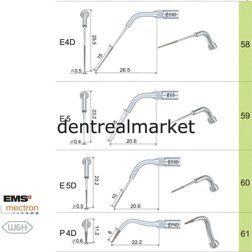 Kavitron Endodonti Ucu E4D - Ems,Mectron,Woodpecker,WH Uyumlu