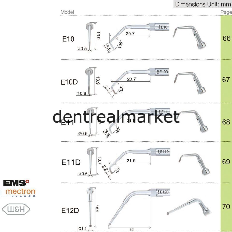 Kavitron Endodonti Ucu E4D - Ems,Mectron,Woodpecker,WH Uyumlu