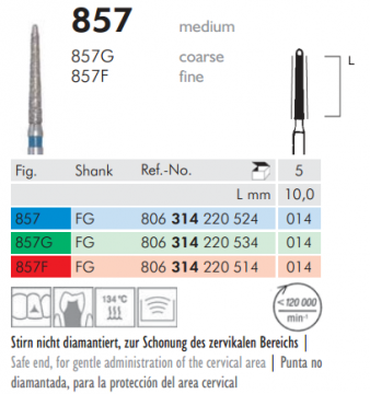857 Sentetik Elmas Frez 5 Adet