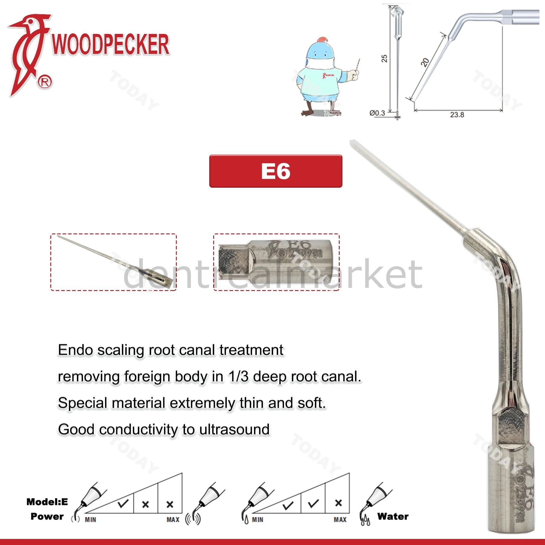 Kavitron Endodonti Ucu E6 - Ems,Mectron,Woodpecker,WH Uyumlu