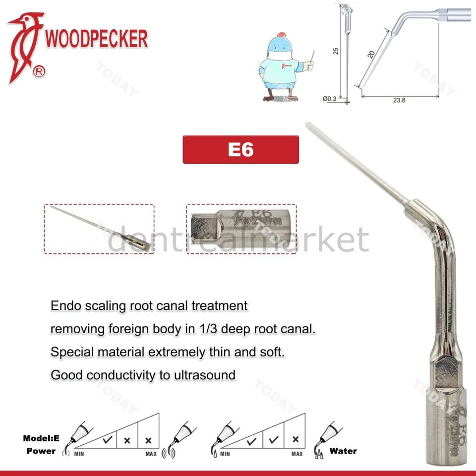 Kavitron Endodonti Ucu E6 - Ems,Mectron,Woodpecker,WH Uyumlu