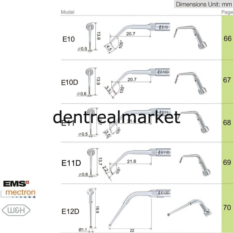 Kavitron Endodonti Ucu E6 - Ems,Mectron,Woodpecker,WH Uyumlu