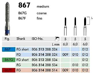 867 Sentetik Elmas Frez - 5 Adet