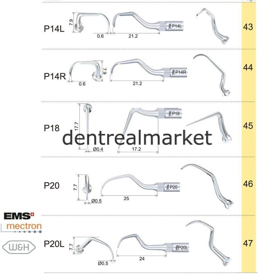 Kavitron Periodontic Ucu P20L - Ems,Mectron,Woodpecker,WH Uyumlu