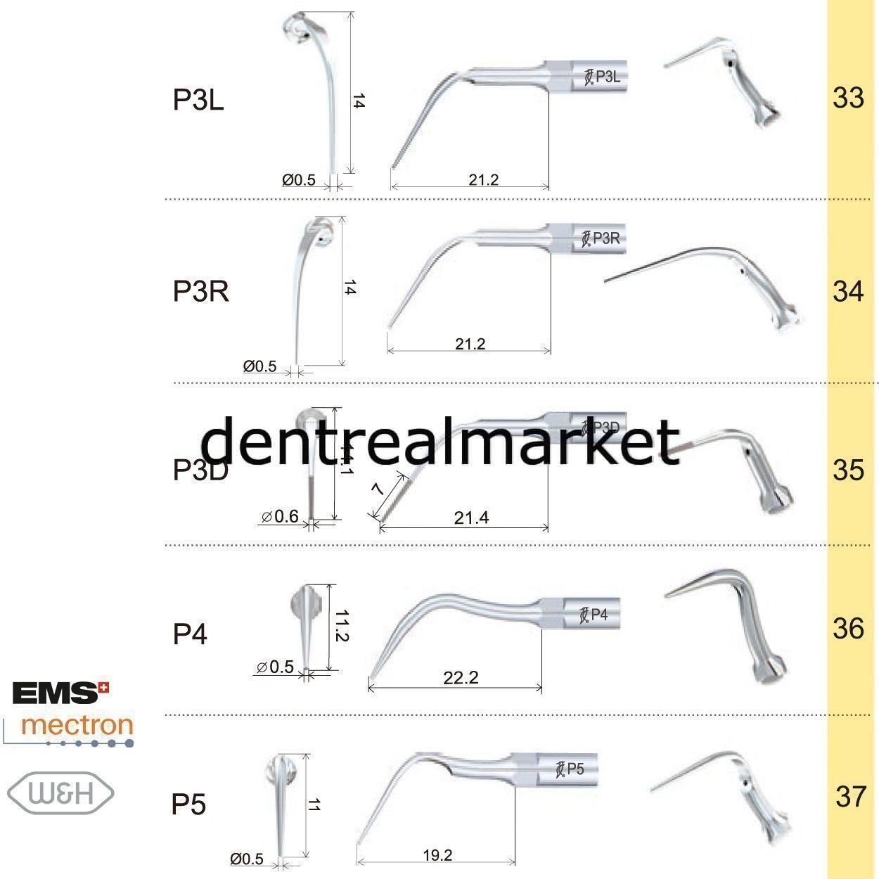 Kavitron Periodontic Ucu P3L- Ems,Mectron,Woodpecker,WH Uyumlu